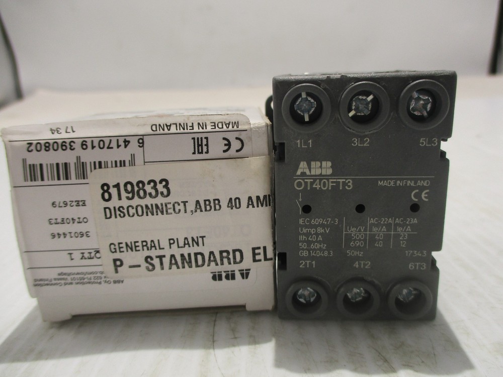 NEW ABB OT40FT3 DISCONNECT SWITCH
