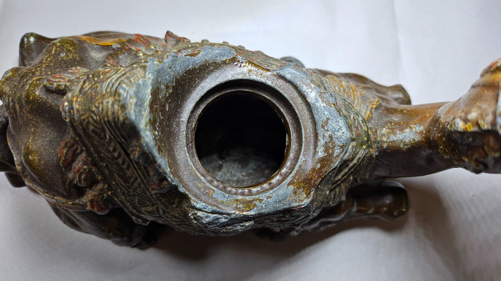 Vintage Spelter Camel Inkwell Heavy Desk Piece Bronze Tone As-Is 2lb 8oz