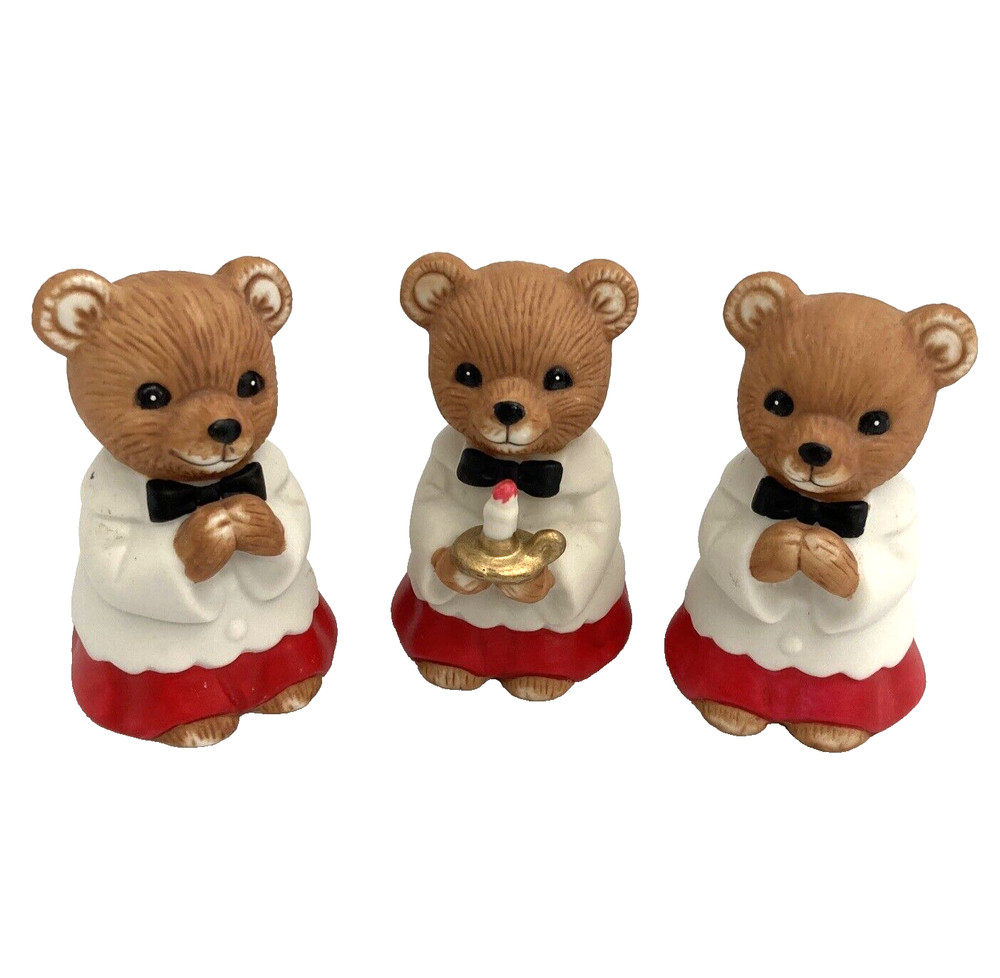 Ceramic Choir Bear Figurines