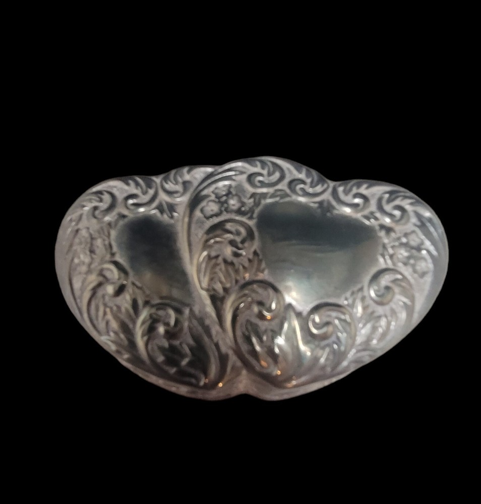 Godinger Heart Silver Plated Jewelry Red Velvet Lined Trinket Box