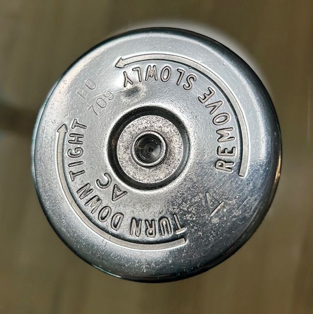 Jaguar 1958 Oct XK, MK Sedans Radiator Cap Original C.3455/4.0 PSI. Cad Plated.