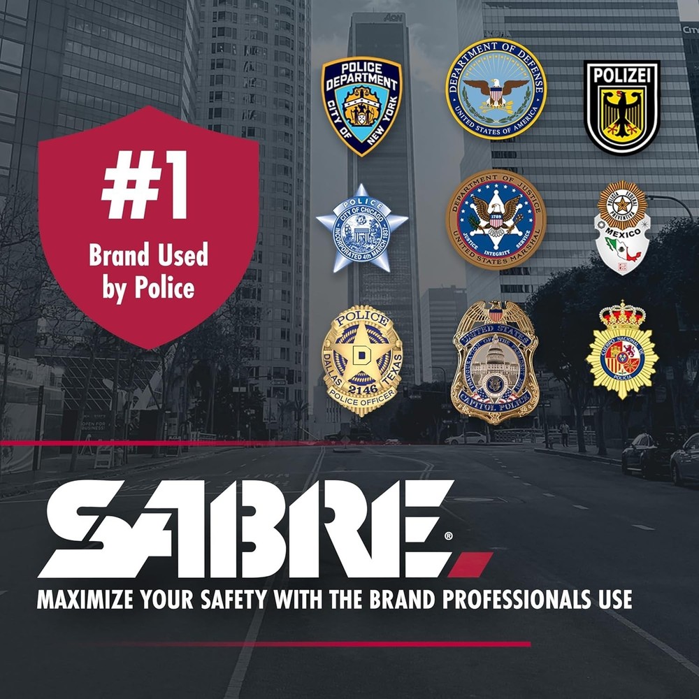 Sabre Pepper Spray with Quick Release Key Ring - 2 Pack - Black - UV Dye