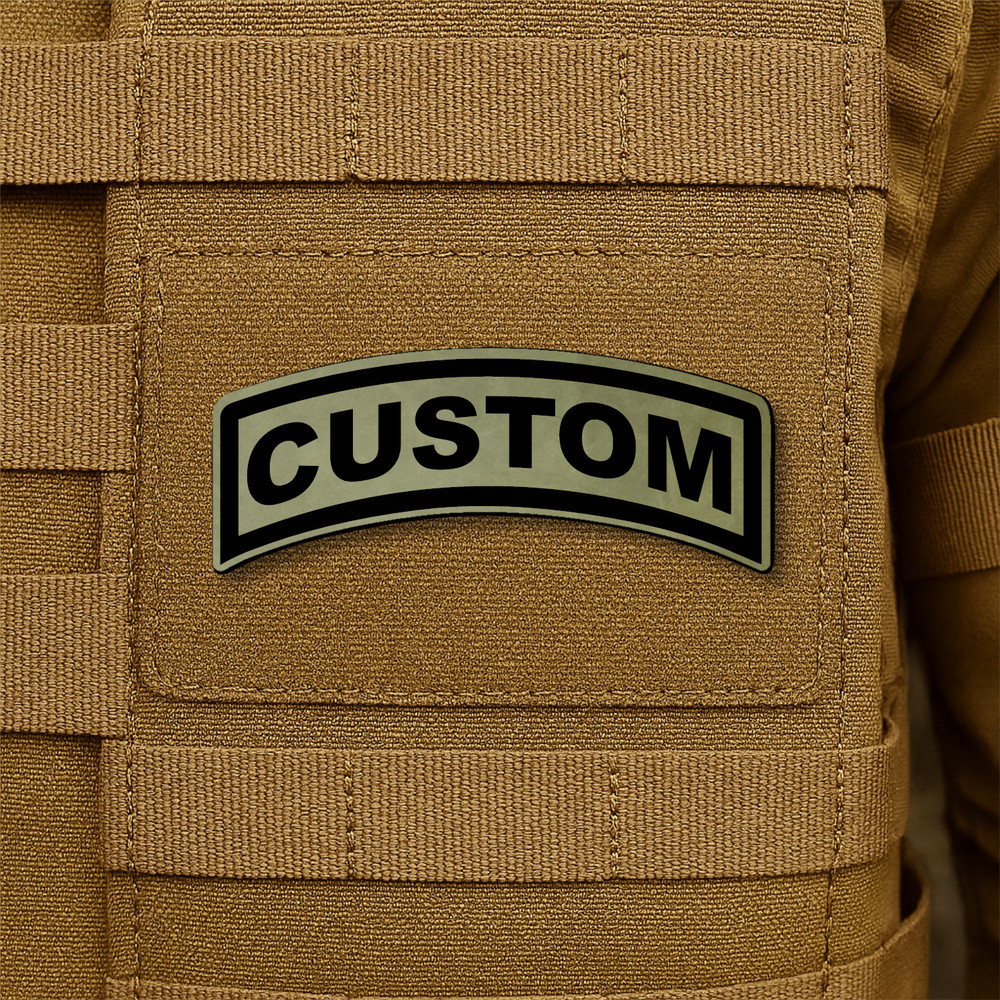 Custom Text Rocker Tab Morale Patch 1"x2.6" Hook & Loop Funny Tactical