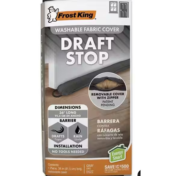 Draft Stop with Zipper Dark Grey