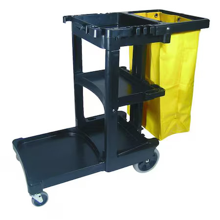 Rubbermaid Commercial Fg617388bla Janitor Cleaning Cart With Zip Bag, 24 Gal