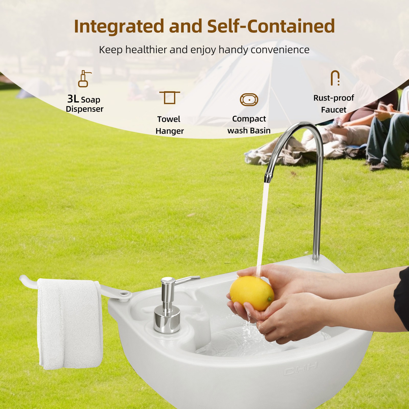 4.5 GAL Collapsible Camp Sink - Portable Hand Wash Station for Garden & Outdoor