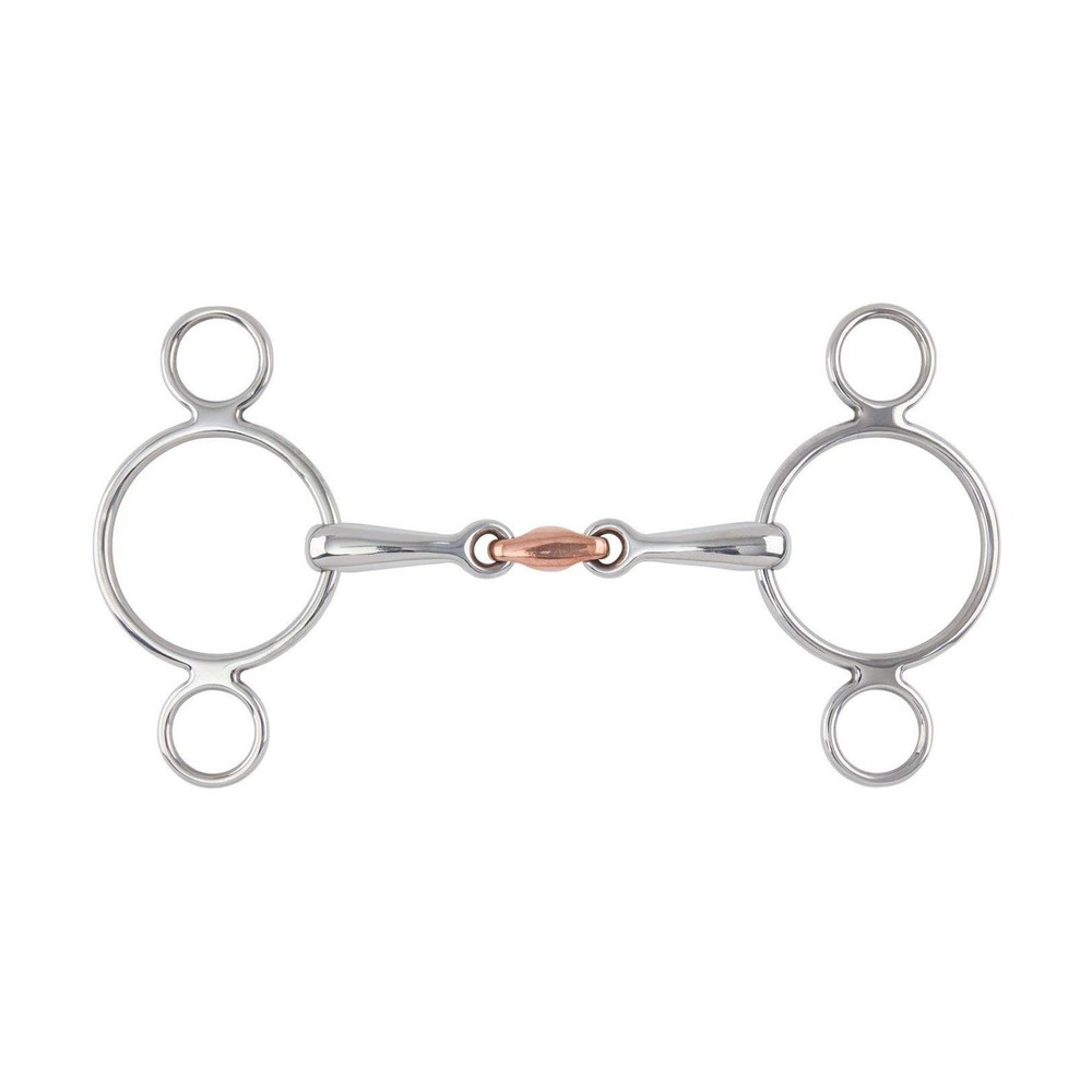 Shires Equestrian Two Ring Copper Lozenge Gag Bit 5"