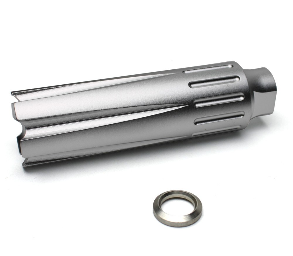 .40Cal Aluminum Linear Comp 9/16"x24 TPI Thread Pitch - SILVER