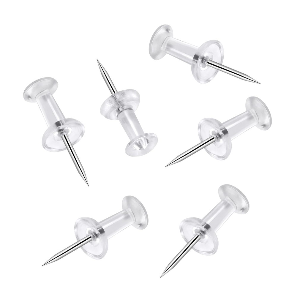 200 Pcs Push Pins Tacks, Thumb Tacks for Wall, Clear Plastic 200 pack,