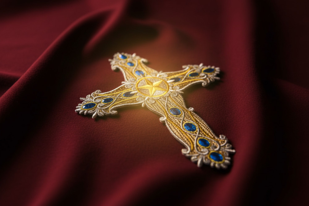 Western Sacred Cross Embroidered Patch