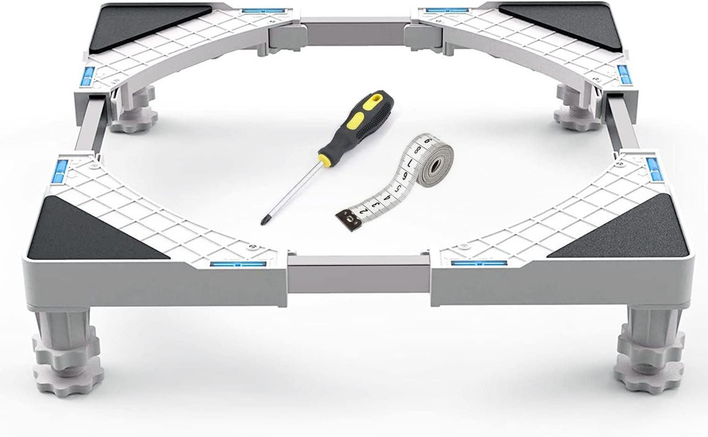 Adjustable Multi-Functional Refrigerator and Washing Machine Stand with 4 Feet
