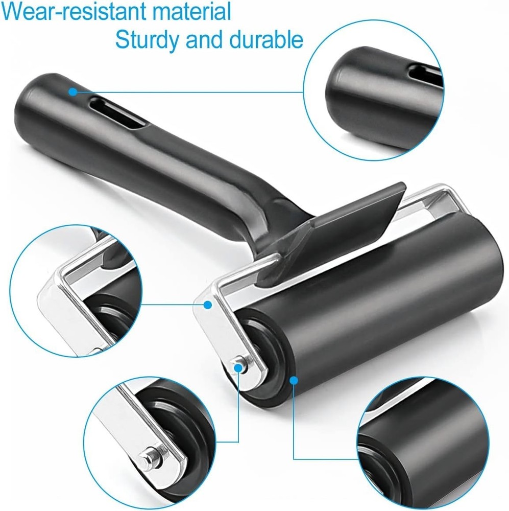 Versatile 4-Inch Black Rubber Tool for Printing and Construction Applications