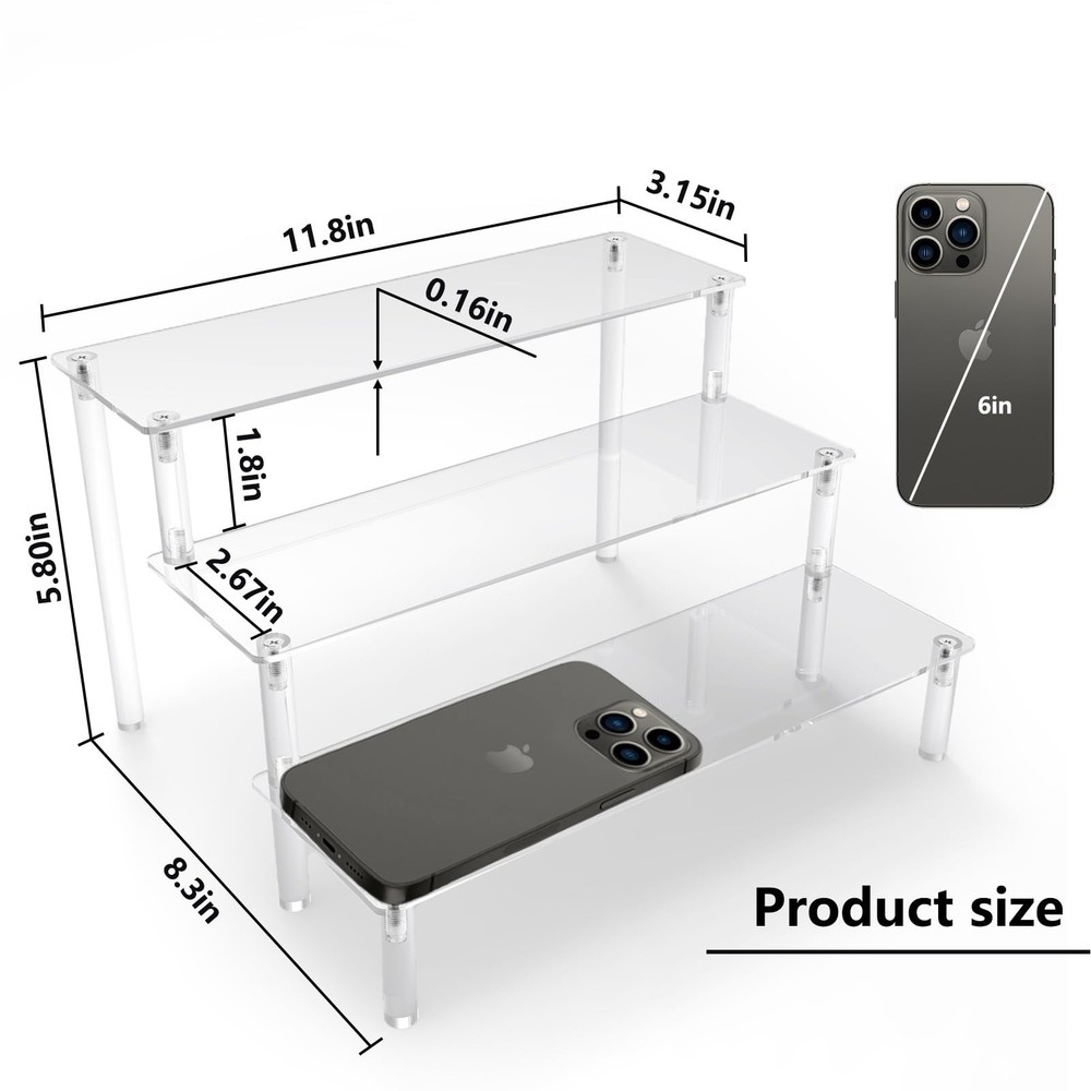 Acrylic Riser, Clear Display Risers Stand Perfume Organizer, Acrylic Shelves
