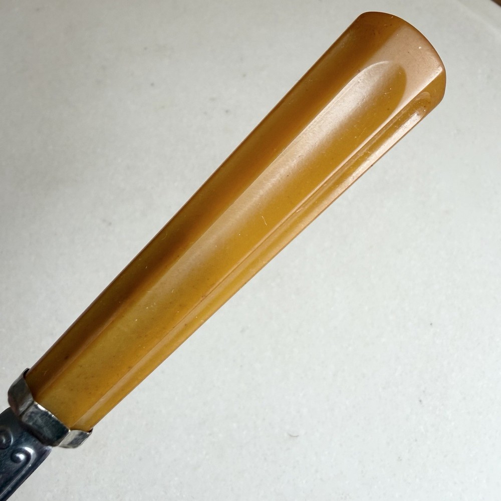 Vintage Serving Fork With Butterscotch Bakelite/Catalin Handle Art Deco