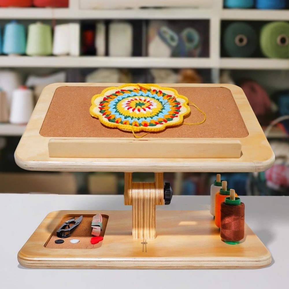 Adjustable Lap Desk for Sewing & Crafting - Portable Folding Table with Wood ...