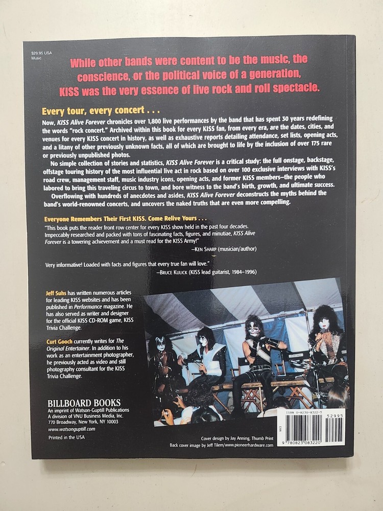 KISS Alive Forever Signed Complete Touring History Softcover Book 1st Edition VG