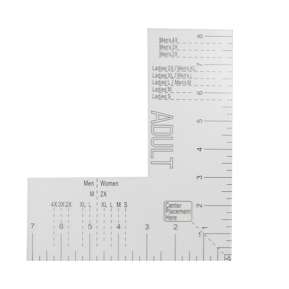 Acrylic Tshirt Ruler Guide for Vinyl Alignment Left Chest Logo Placement Tool T