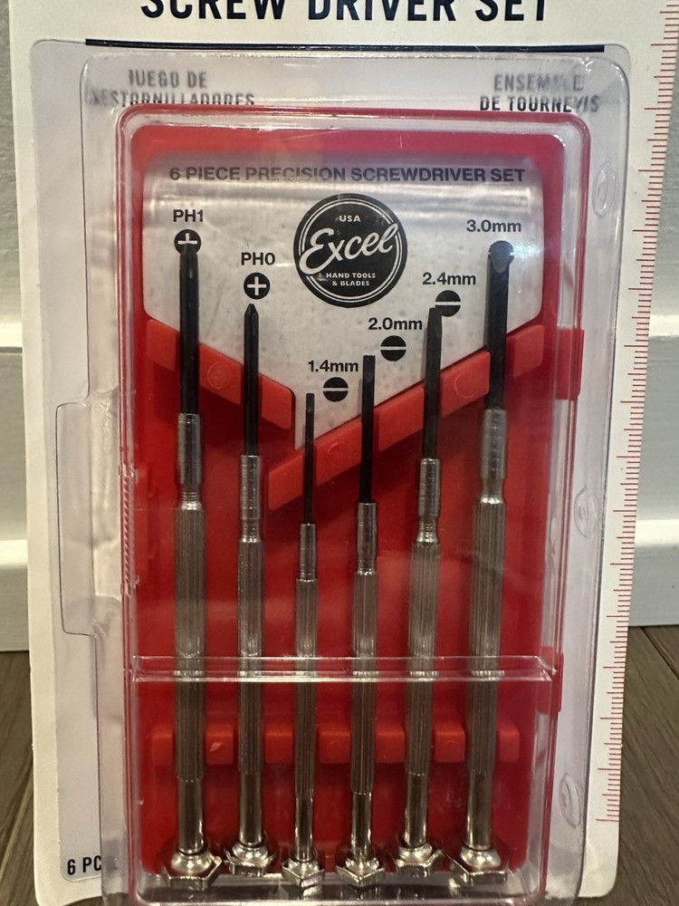 Excel 6 Piece Precision Screwdriver Set - Hobby and Plastic Model Precision