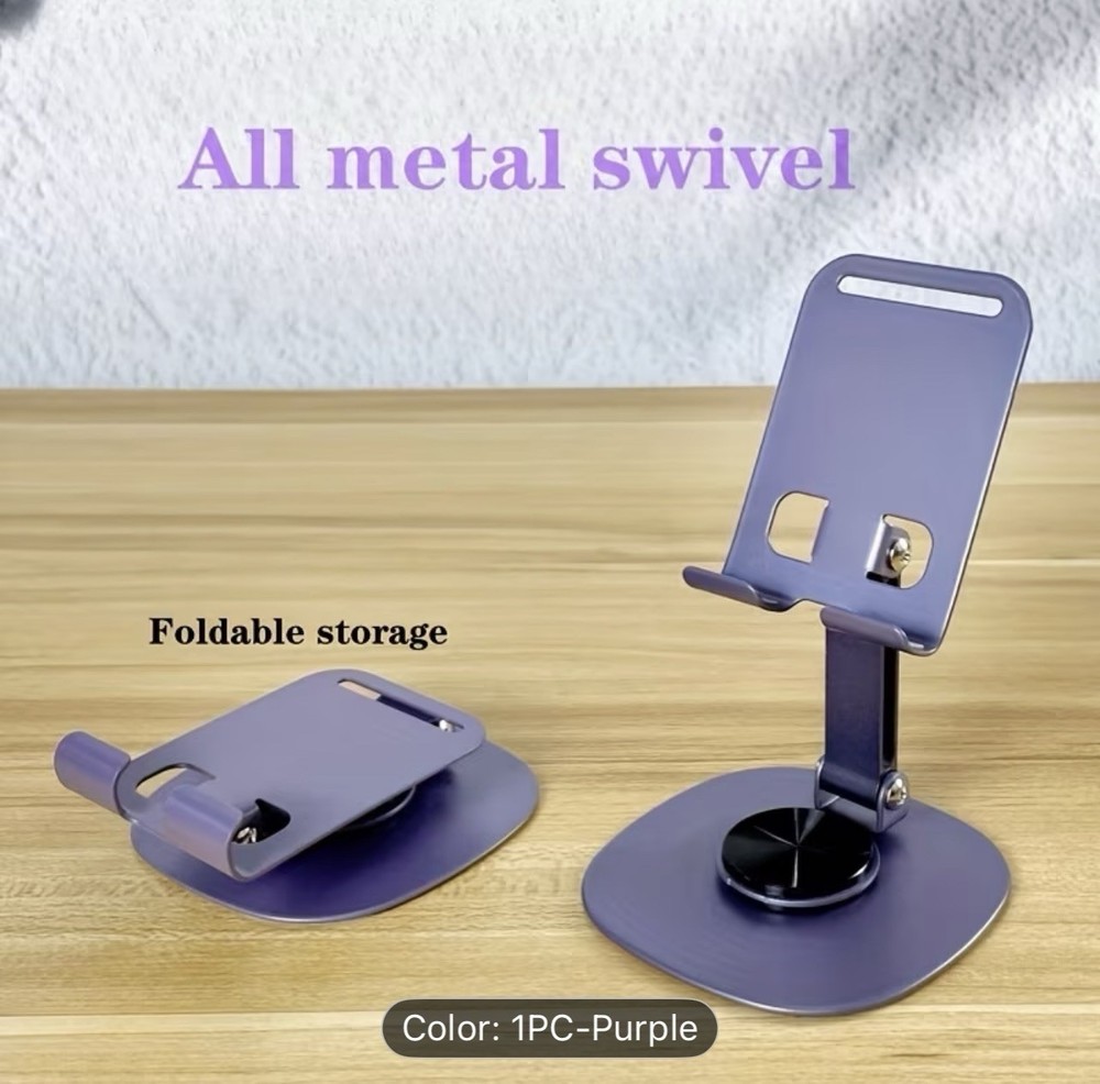 Aluminum 360° Rotating Phone Stand – Adjustable, Foldable, Waterproof