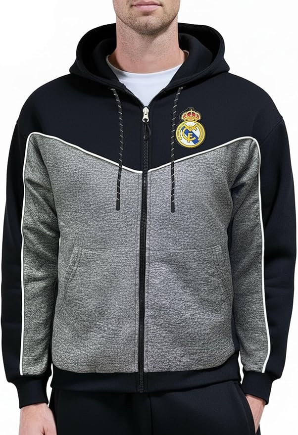 Icon Sports Real Madrid Full Zip Hoodie Official Licensed Polyester
