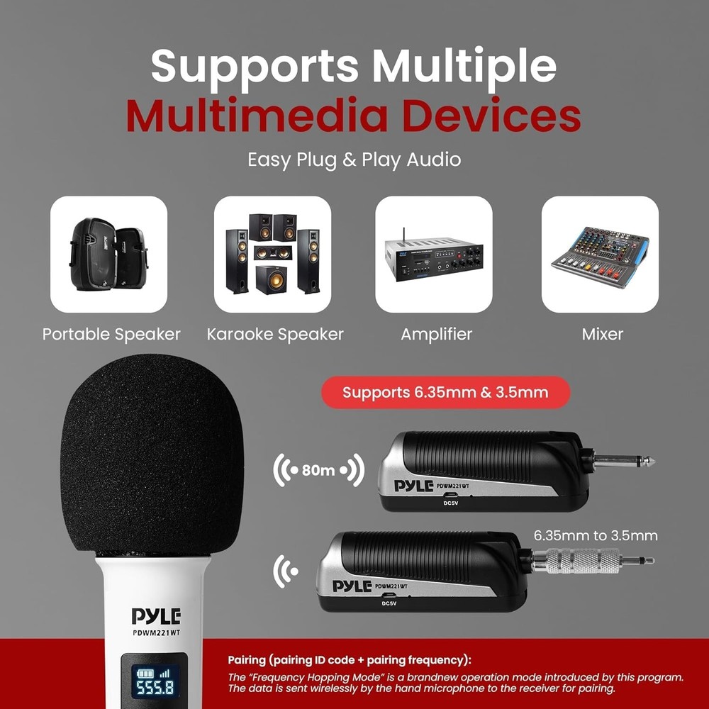 Pyle 4CH UHF Band Wireless Microphone Receiver System