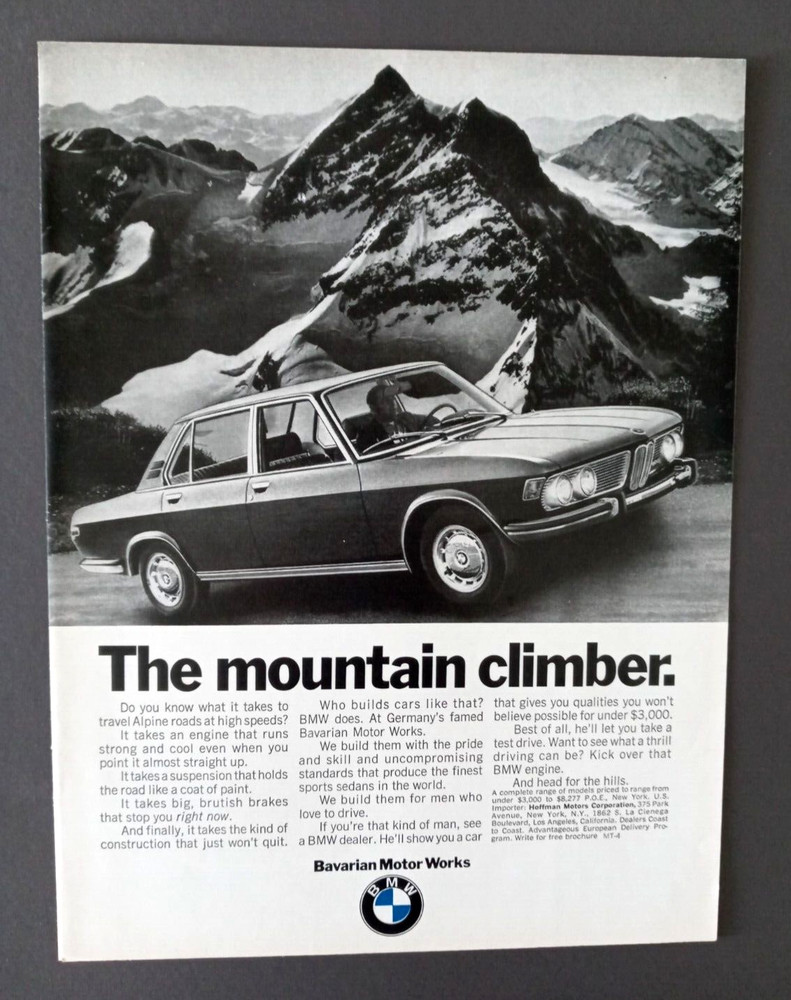 1970 BMW  original auto Ad Print Advertisement