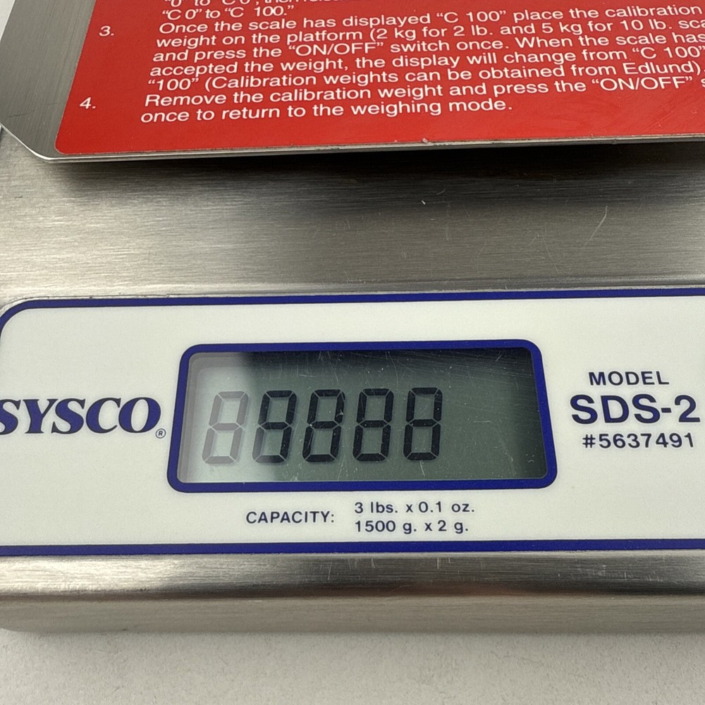SYSCO Stainless Scale SDS-2 Model 5637491 3 lb Scale WORKING
