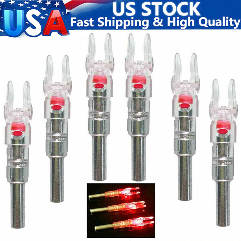 6PCS 244"/6.2mm Inside Diameter Automatically Led Lighted Nocks for Arrows with