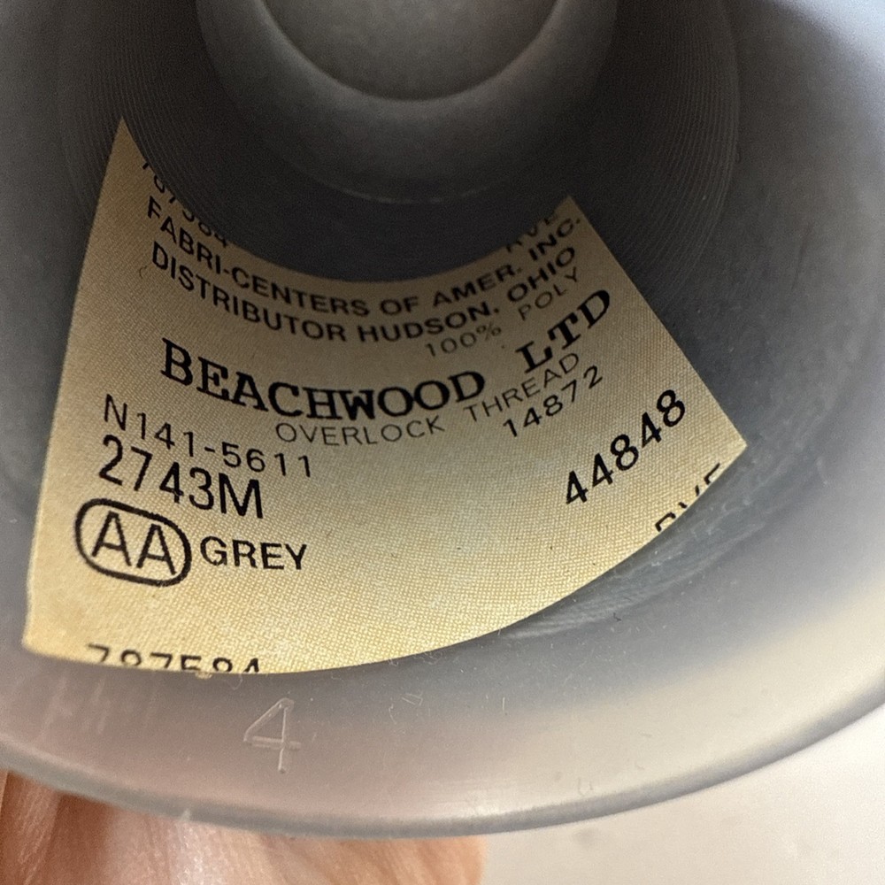 Beachwood Ltd Overlock Thread 100% Spun Polyester 3.0oz Grey Thread-