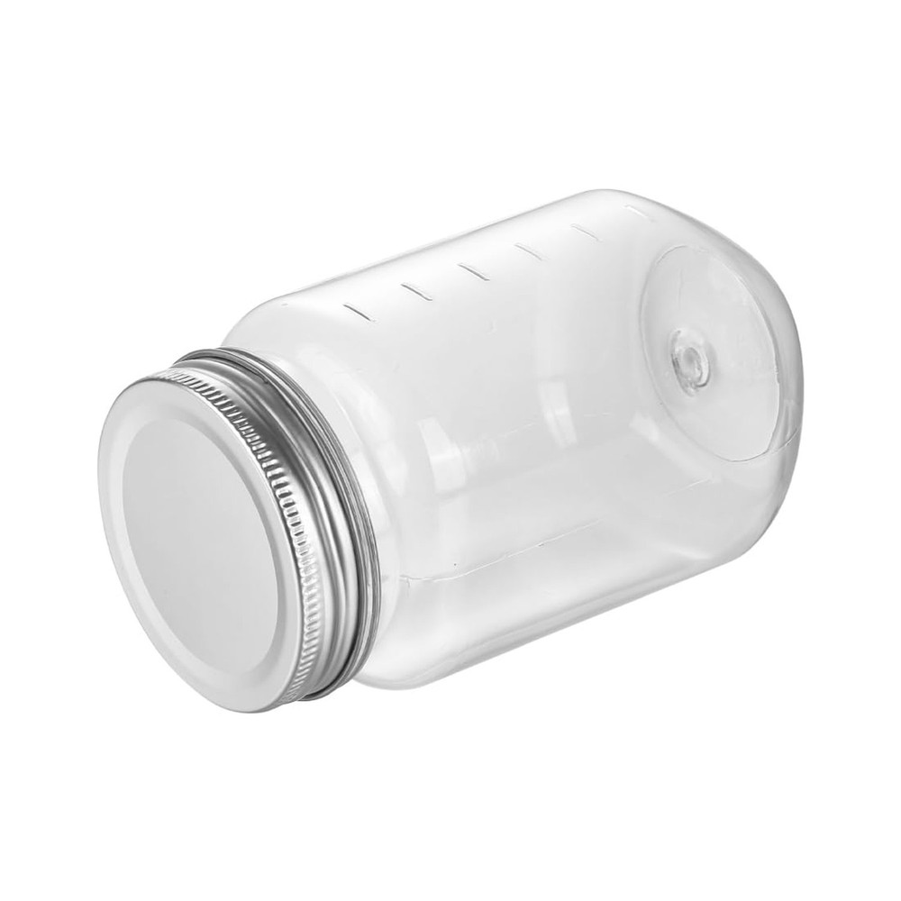 16 OZ Mason Jars Plastic Clear Storage Containers with Lids Empty Refillable ...