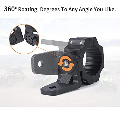 UTV Whip Light Mount & Light Bar Bracket - Heavy Duty 1.75"- 2" 2 pcs Black