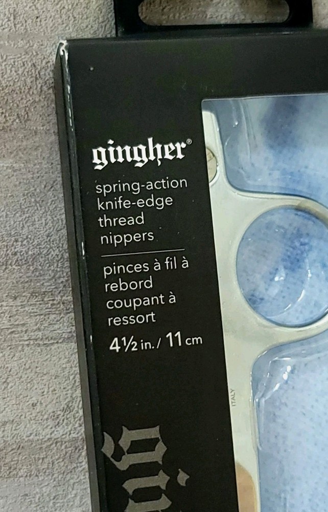 Gingher Spring-Action Knife Edge Precision Thread Nippers Scissors 4 1/2" Italy