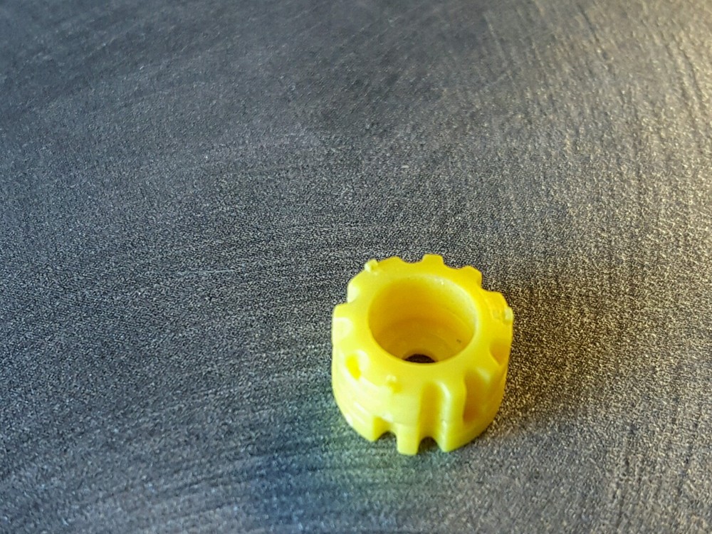 1/64 Farm custom scratch tractor yellow inner wheel weights
