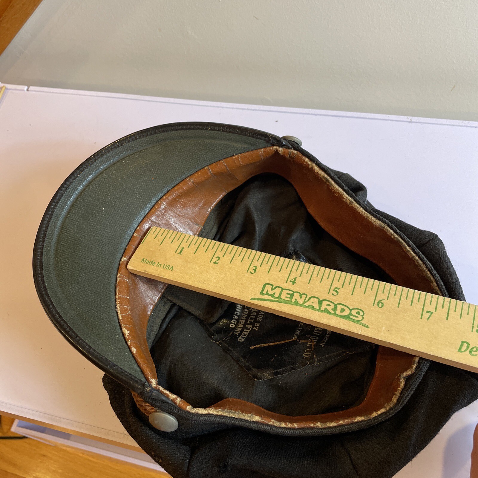 VINTAGE STANDARD OIL Indiana CO METAL ENAMEL SERVICE NAME GAS Hat Marshall Field