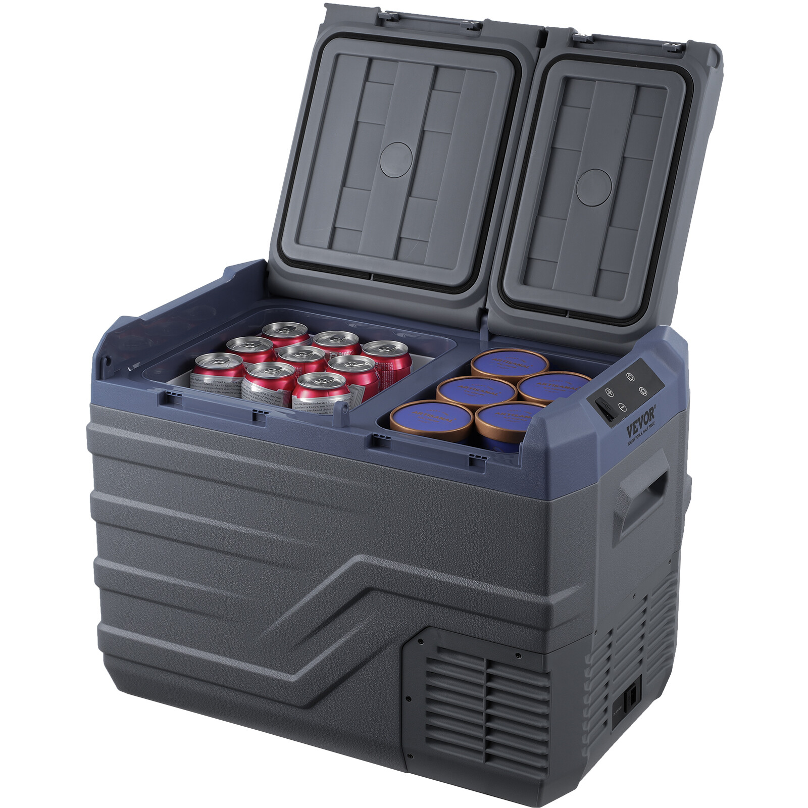 VEVOR Portable Car Refrigerator Freezer Compressor 32 L Dual Zone 2 Temp Control