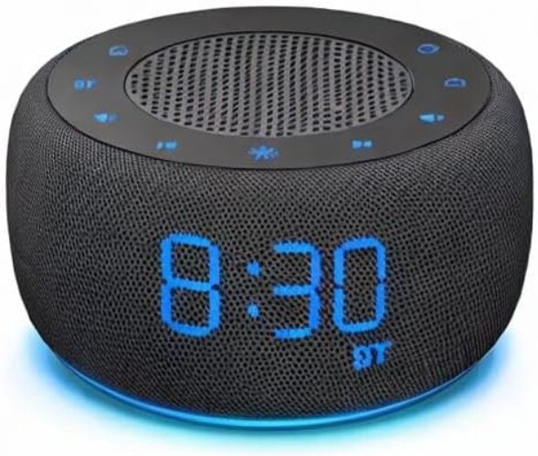 Modern FM Radio Alarm Clock with Bluetooth Speaker & Adjustable Dimmer Lights