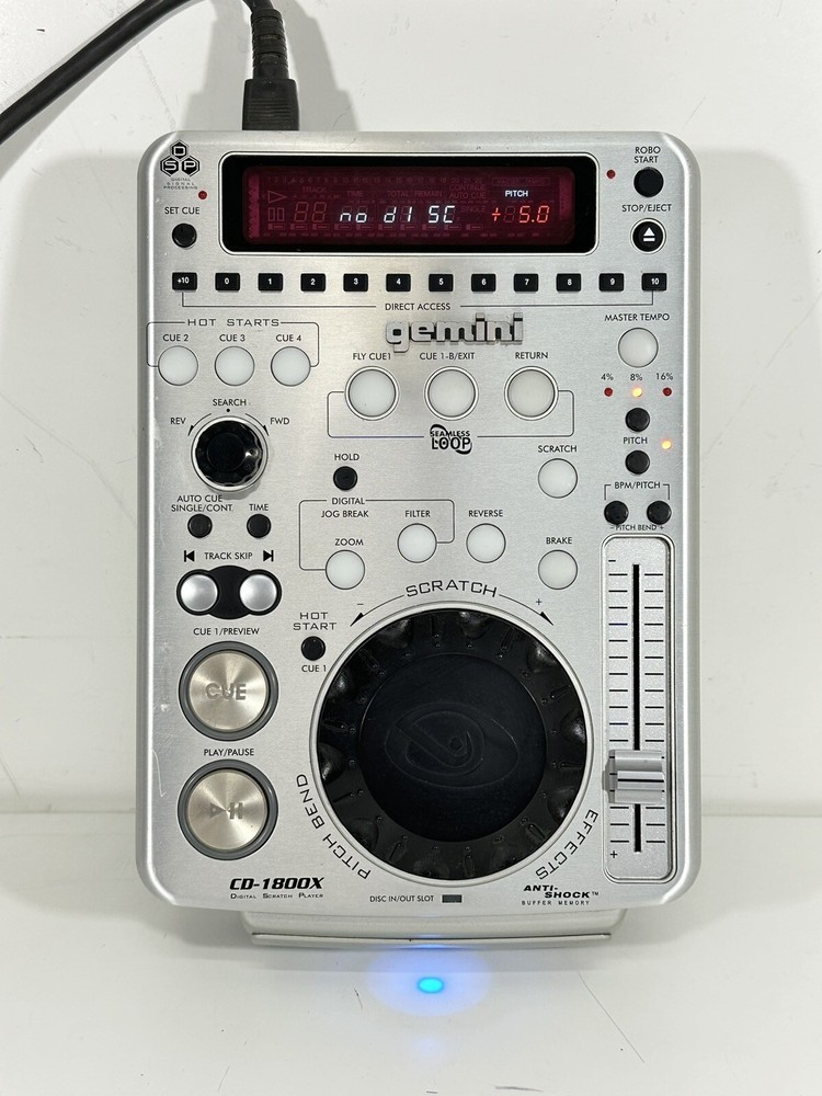 Gemini CD-1800X ~ Digital Scratch CD Player ~ CD Error / AS-IS