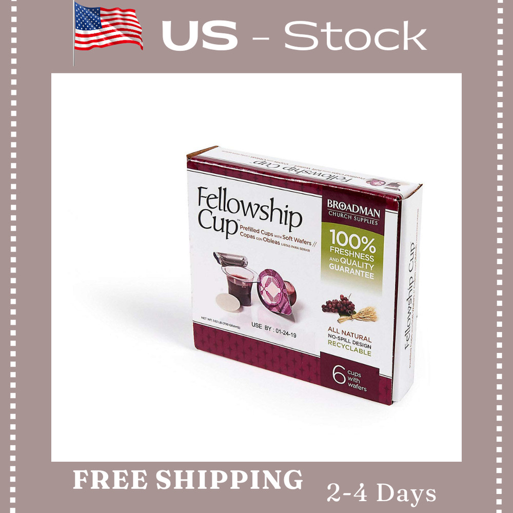 Pre-filled Communion Fellowship Cup, Juice and Wafer Set, 6 Count