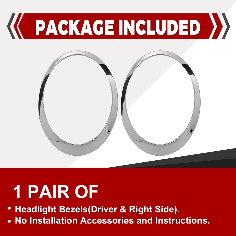 Pair Headlight Bezel Headlamp Trim Ring Compatible with 2007-2015 Mini Cooper...