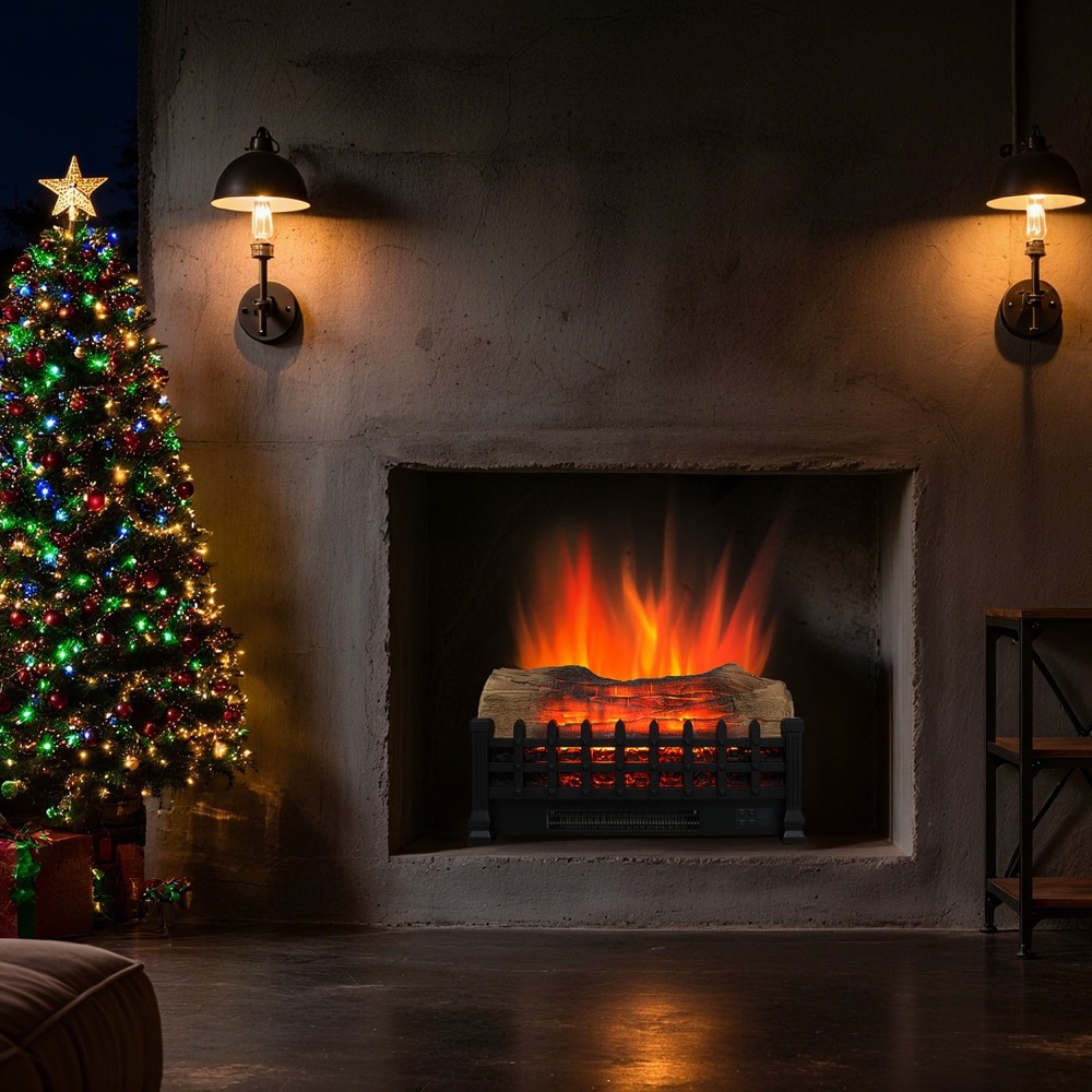 20 inch Electric Fireplace Insert Heater with Remote Control & Timer 1400W