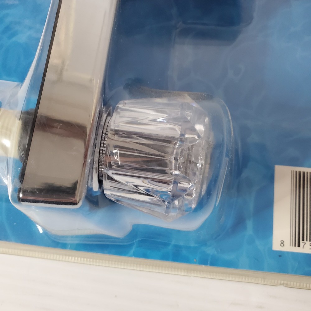 Kitchen Sink Faucet 8" Chrome Plated Clear Plastic Knobs New Altocraft