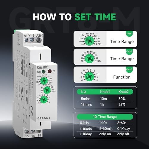 10A Multifunctional Delay Time Relay 10 Function Choices AC/DC24V-240V GRT6-M1