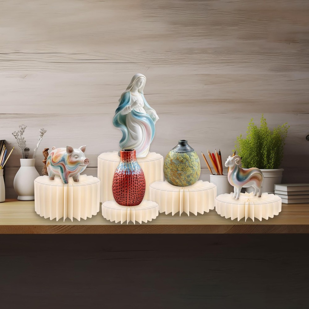 6 Pack Buffet Risers, Acrylic Food Risers for Buffet Table, White Risers for ...