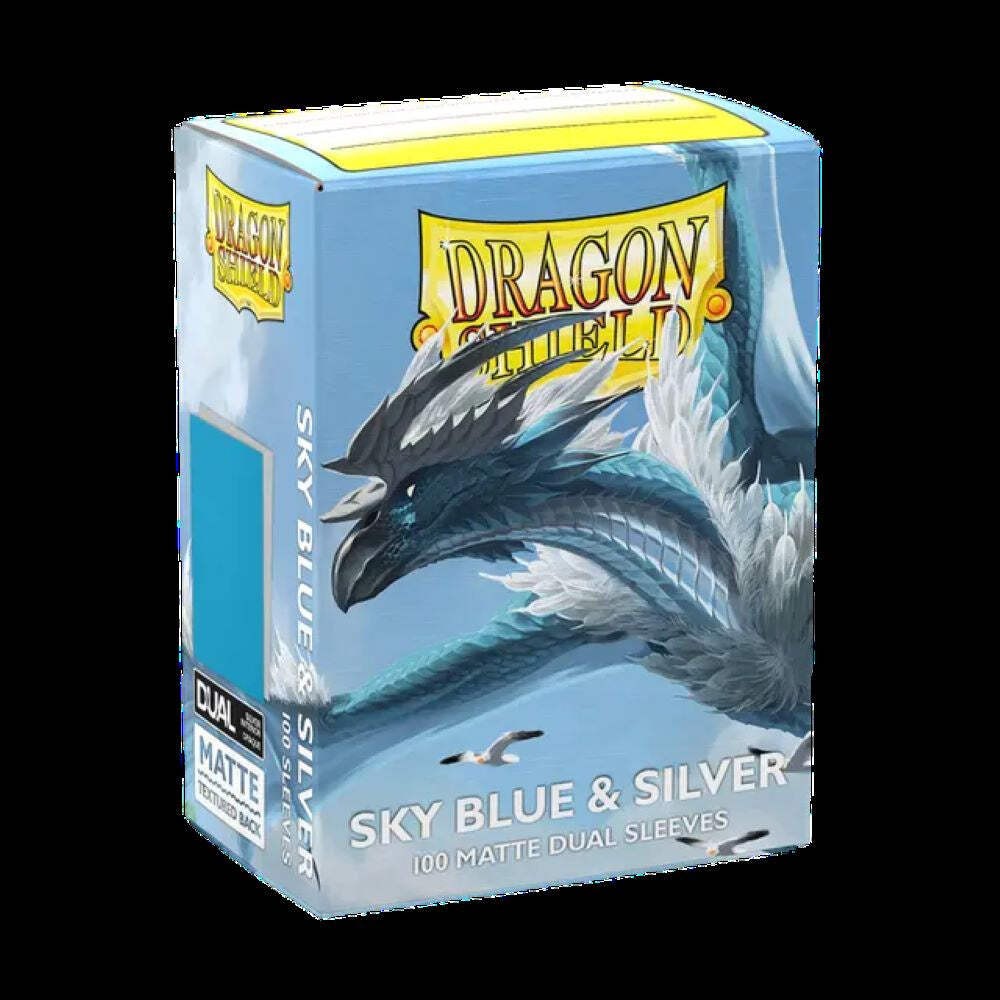 Dragon Shield 100ct Dual Matte Sleeves - Sky Blue & Silver