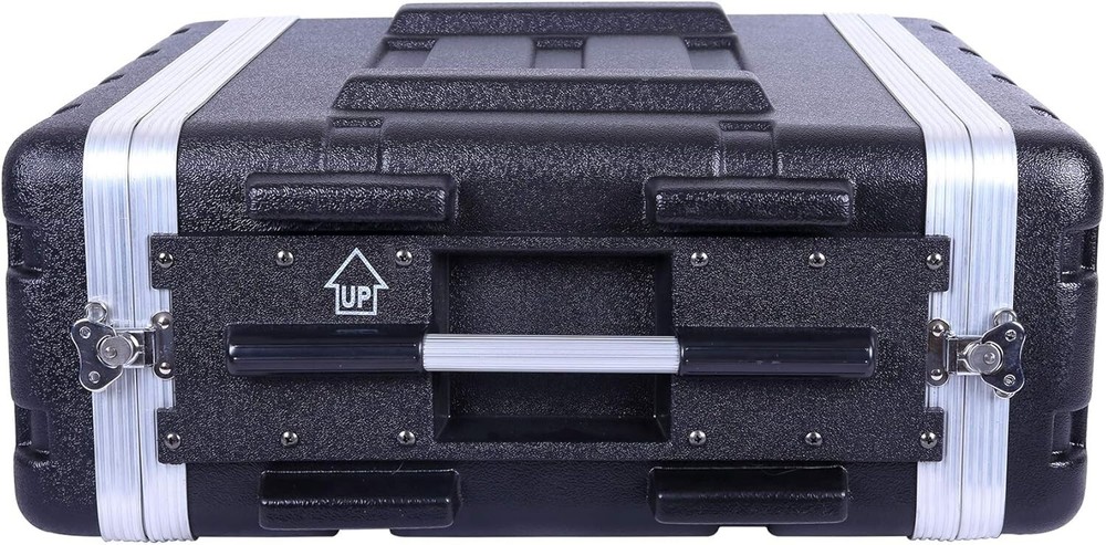 Crossrock Stackable 4U Rack Case, Standard 19.25” Depth, Polyethylene Hard-Black