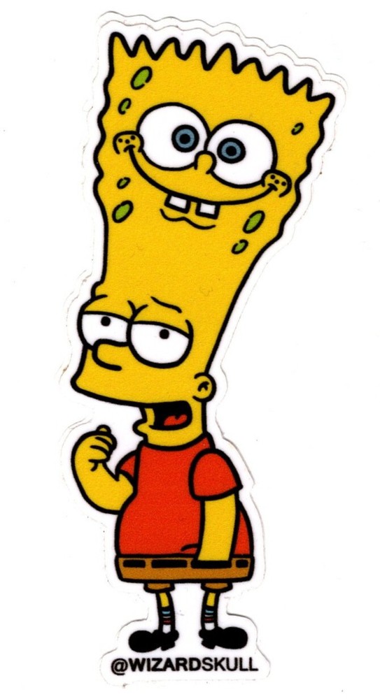 Wizard Skull 4" Bart Spongebob Sticker Wizardskull