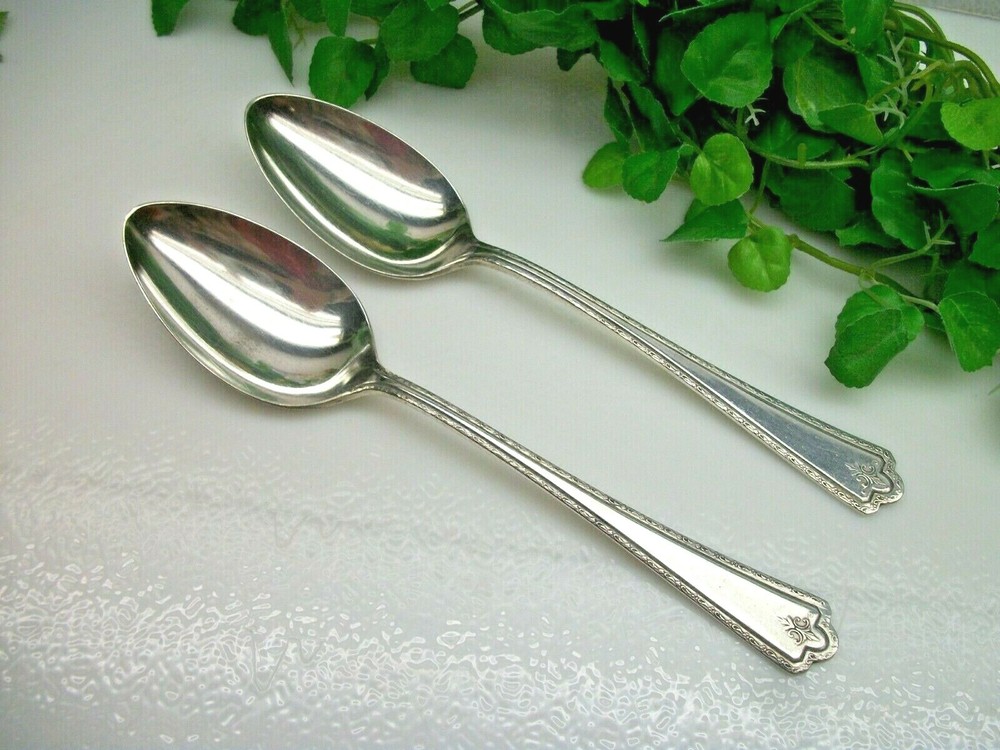 Vintage Oneida Rockford Silver BRADFORD Silverplate Solid Serving Spoons 1929