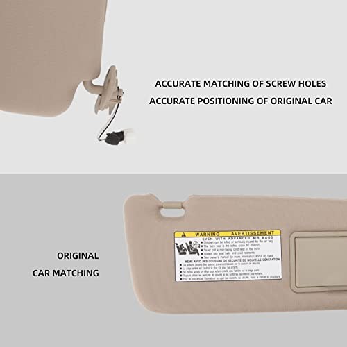 Classic Car Sun Visor Assembly with Makeup Mirror - Replacement for Right