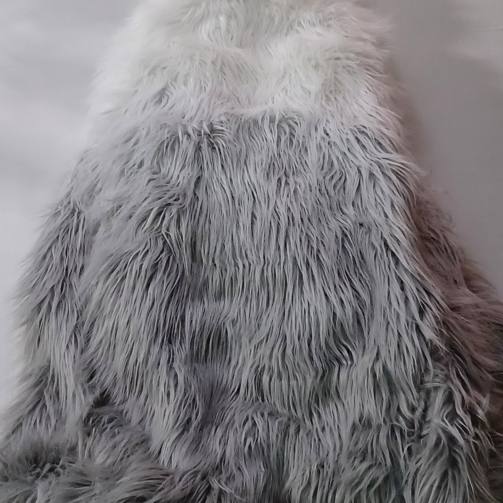 Pottery Barn Teen Snowcone Himalayan Faux Fur Bean Bag Cover Gray White NWT