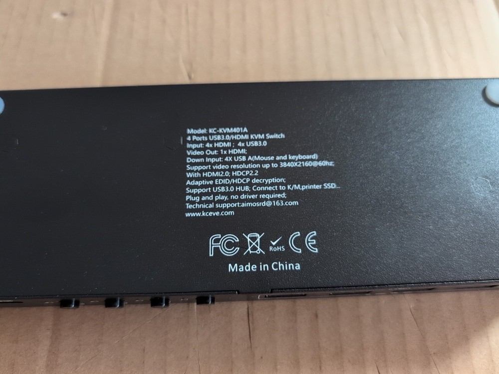KCEVE HDMI USB3.0 KVM Switch 4x1 Model KC-KVM401A